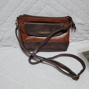 (3494-10)STONE MOUNTAIN HANDBAG LEATHER CROSSBODY BROWN,